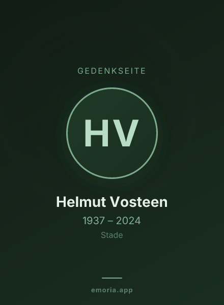 Gedenkportrait von Helmut Vosteen