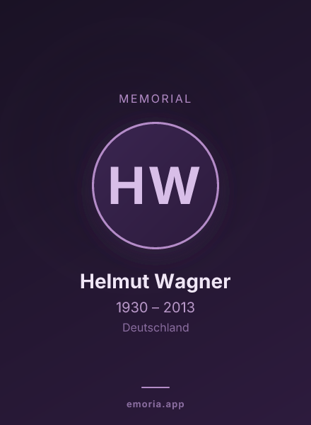 Memorial portrait of Helmut Wagner