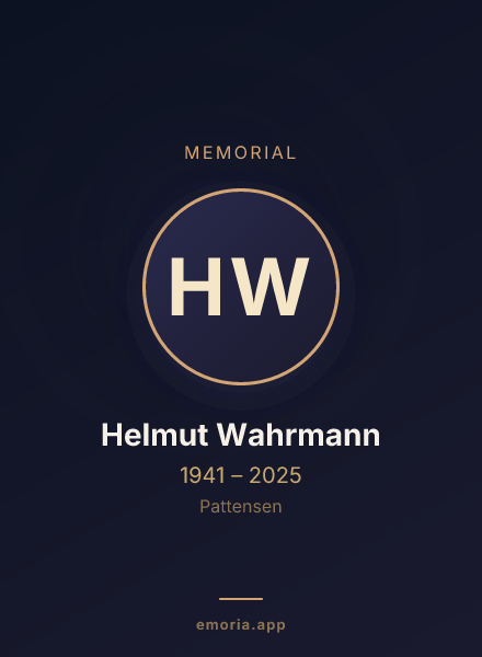 Memorial portrait of Helmut Wahrmann