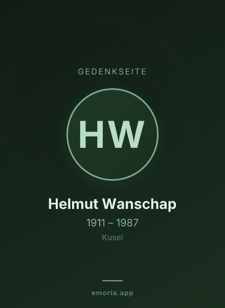 Gedenkportrait von Helmut Wanschap
