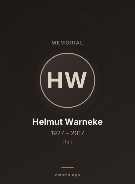 Memorial portrait of Helmut Warneke