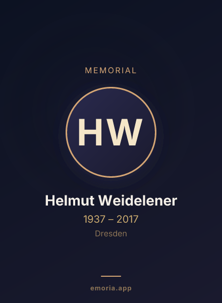 Memorial portrait of Helmut Weidelener