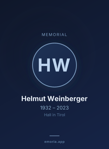 Memorial portrait of Helmut Weinberger