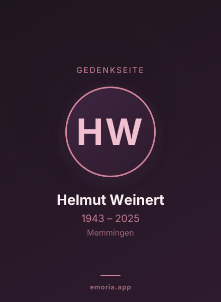 Gedenkportrait von Helmut Weinert