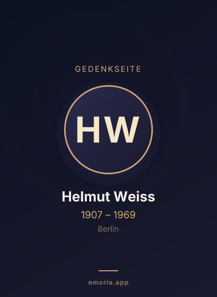 Gedenkportrait von Helmut Weiss