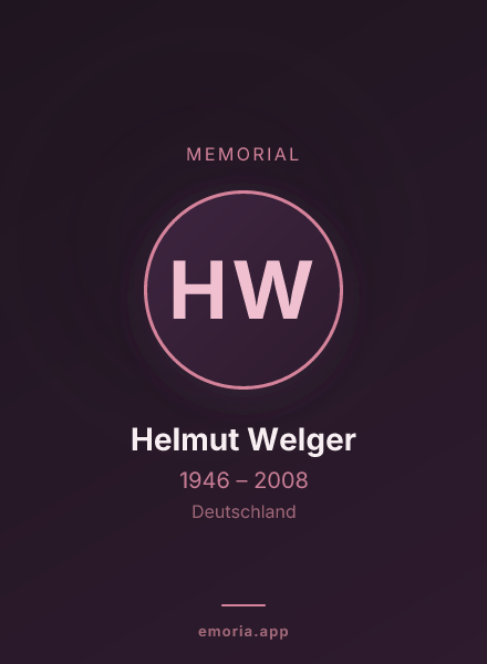 Memorial portrait of Helmut Welger