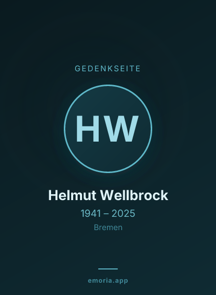 Gedenkportrait von Helmut Wellbrock