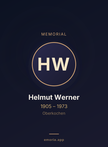 Memorial portrait of Helmut Werner