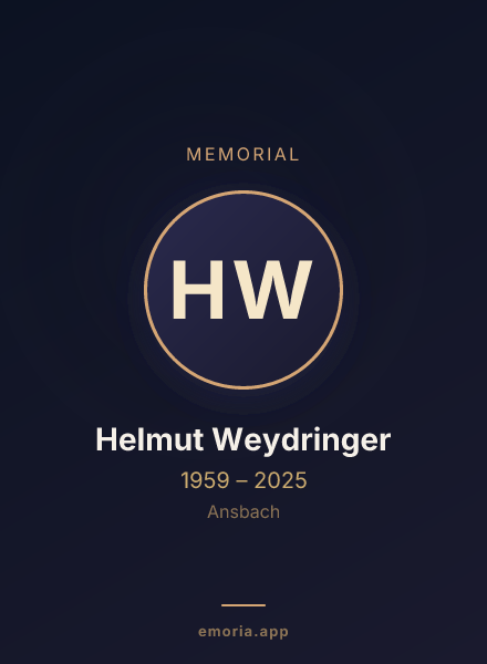 Memorial portrait of Helmut Weydringer