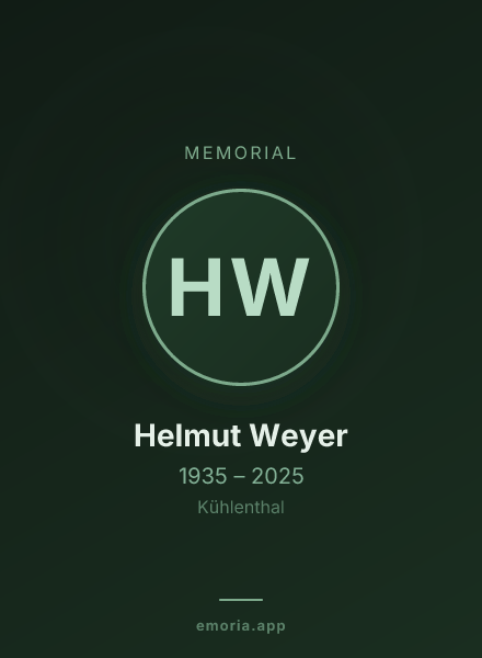 Memorial portrait of Helmut Weyer