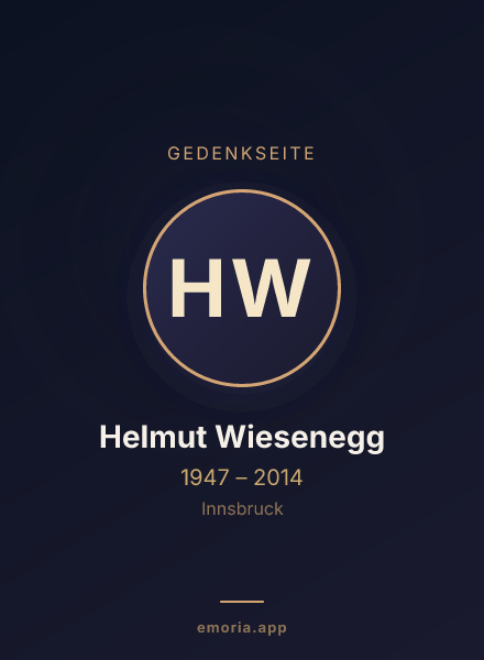 Gedenkportrait von Helmut Wiesenegg