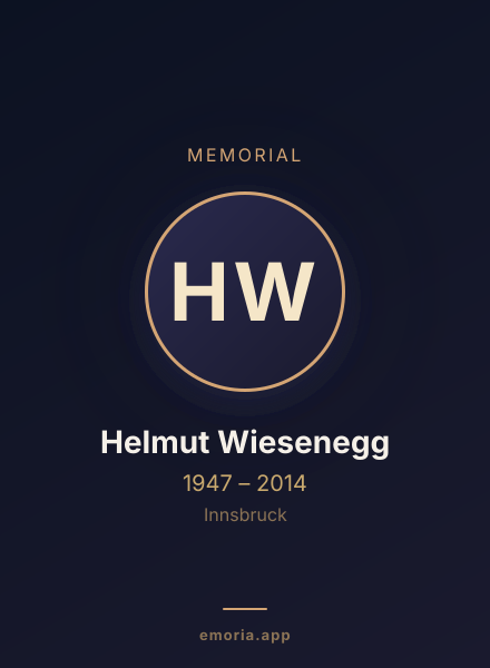 Memorial portrait of Helmut Wiesenegg