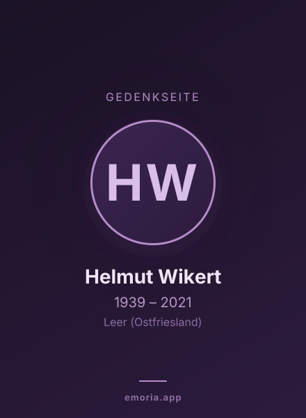 Gedenkportrait von Helmut Wikert