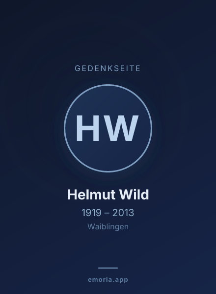 Gedenkportrait von Helmut Wild