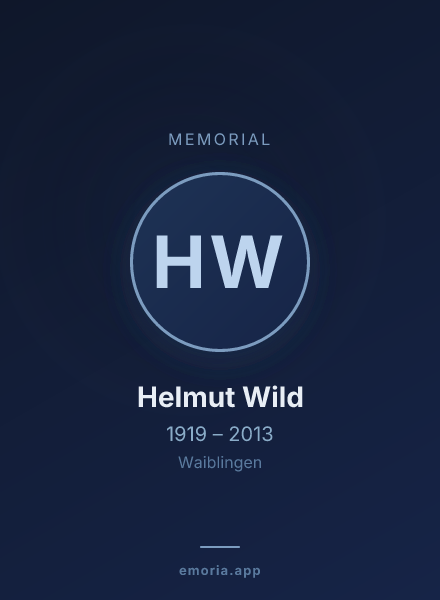Memorial portrait of Helmut Wild