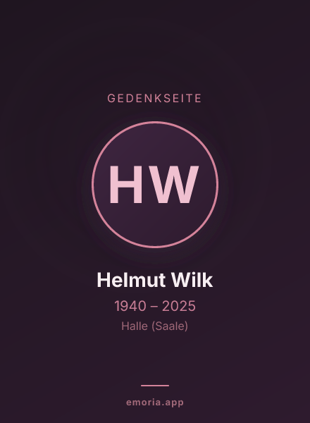 Gedenkportrait von Helmut Wilk