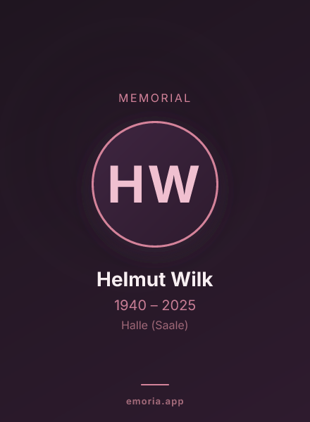 Memorial portrait of Helmut Wilk