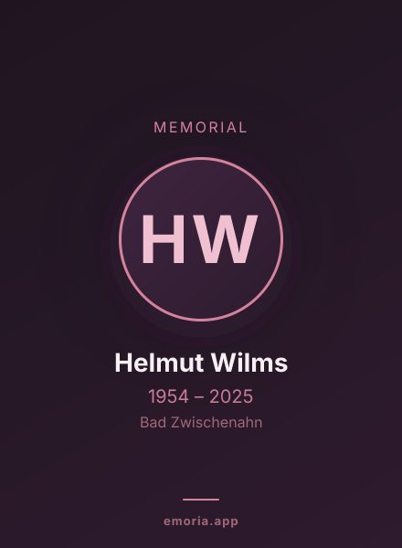 Memorial portrait of Helmut Wilms