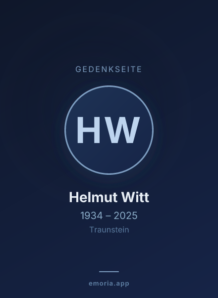 Gedenkportrait von Helmut Witt