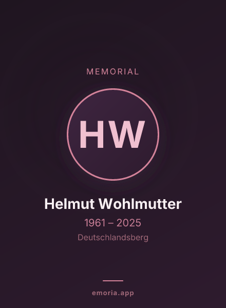 Memorial portrait of Helmut Wohlmutter