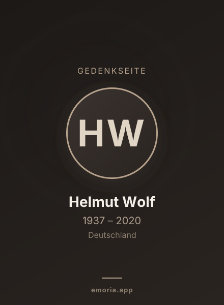 Gedenkportrait von Helmut Wolf