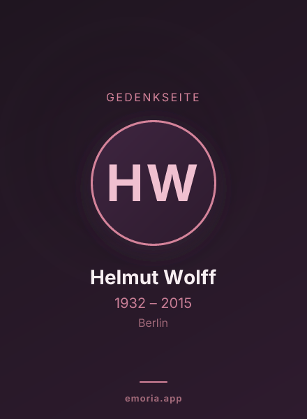 Gedenkportrait von Helmut Wolff