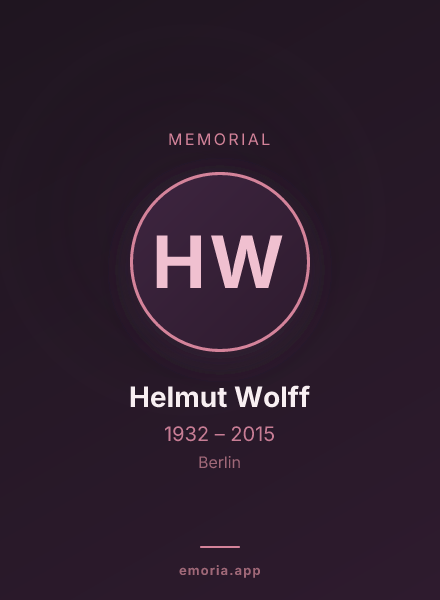 Memorial portrait of Helmut Wolff