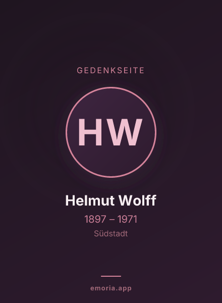 Gedenkportrait von Helmut Wolff