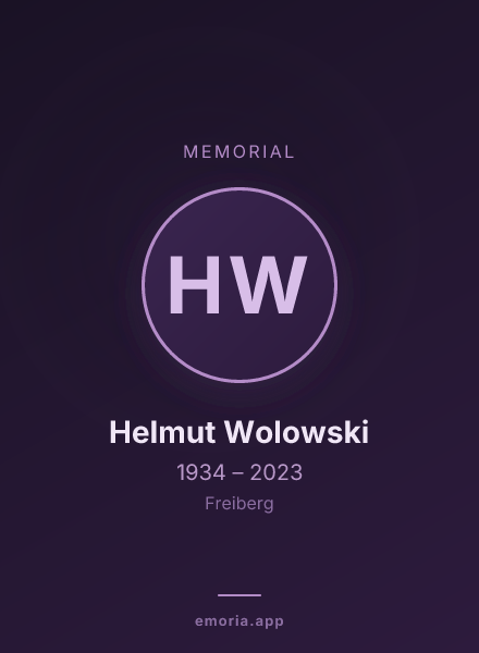 Memorial portrait of Helmut Wolowski