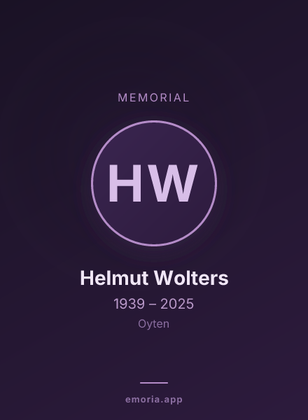Memorial portrait of Helmut Wolters