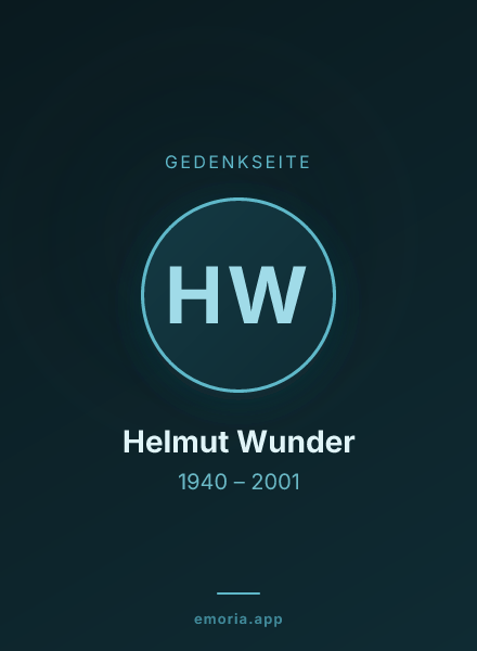 Gedenkportrait von Helmut Wunder