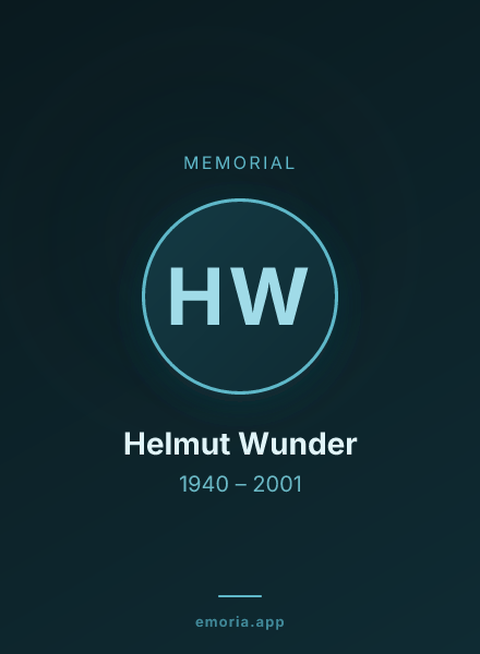 Memorial portrait of Helmut Wunder