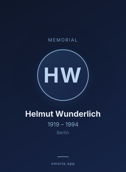 Memorial portrait of Helmut Wunderlich