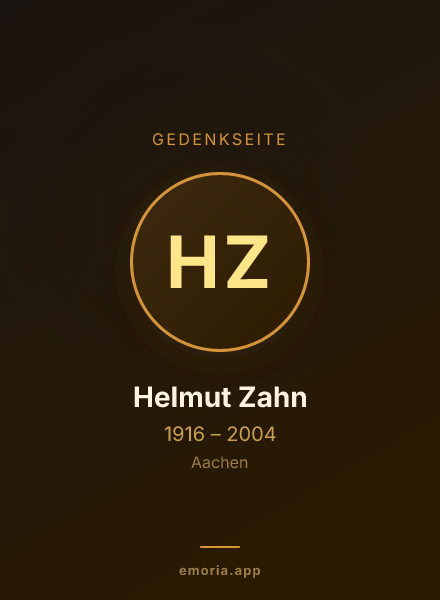Gedenkportrait von Helmut Zahn