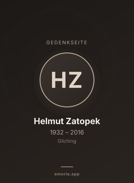 Gedenkportrait von Helmut Zatopek