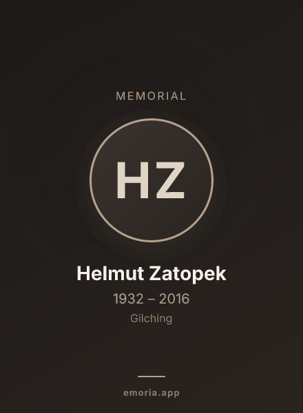 Memorial portrait of Helmut Zatopek