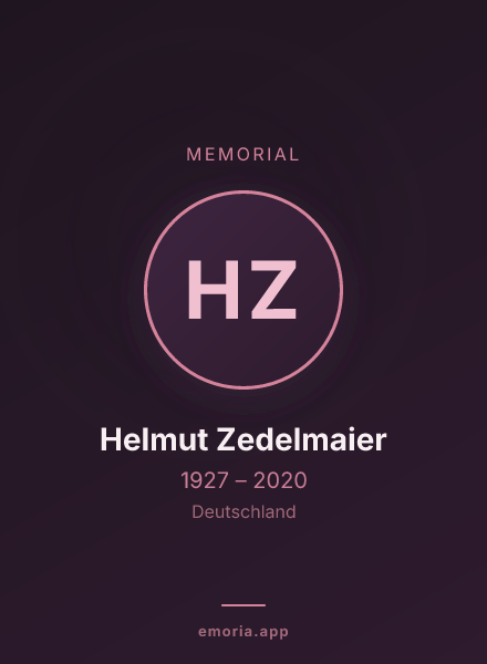 Memorial portrait of Helmut Zedelmaier