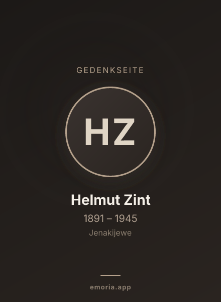 Gedenkportrait von Helmut Zint