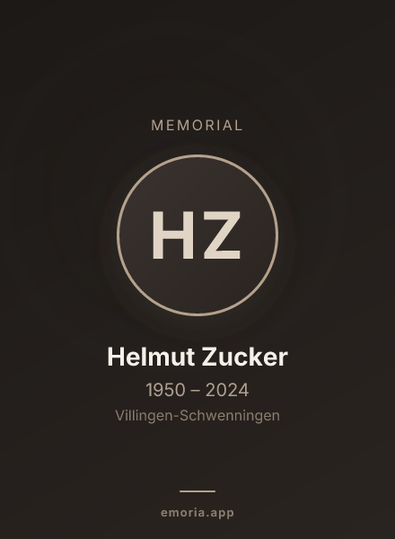 Memorial portrait of Helmut Zucker