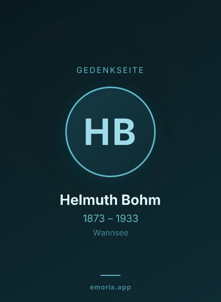 Gedenkportrait von Helmuth Bohm