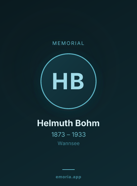 Memorial portrait of Helmuth Bohm