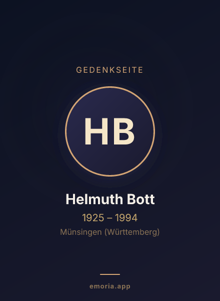 Gedenkportrait von Helmuth Bott