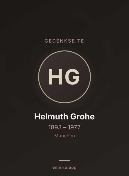 Gedenkportrait von Helmuth Grohe