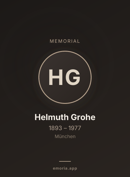 Memorial portrait of Helmuth Grohe