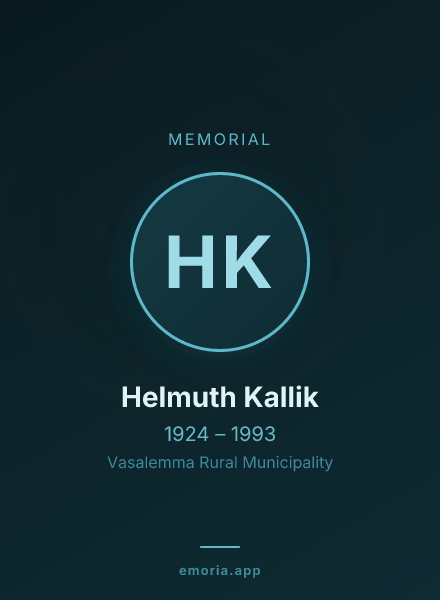 Memorial portrait of Helmuth Kallik