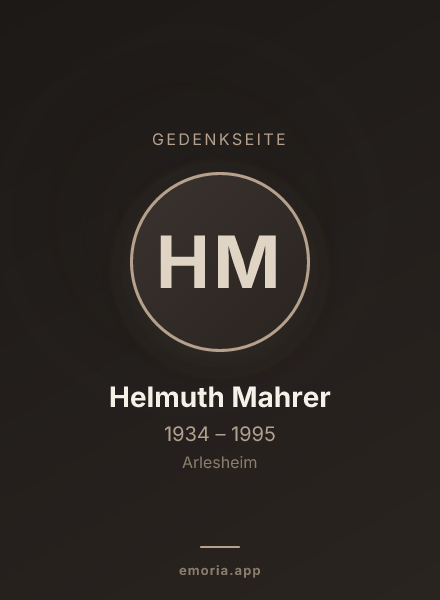 Gedenkportrait von Helmuth Mahrer