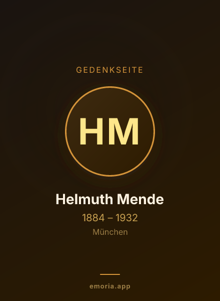 Gedenkportrait von Helmuth Mende