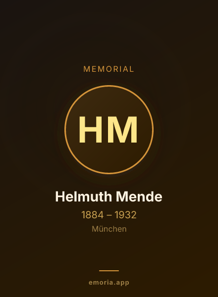 Memorial portrait of Helmuth Mende