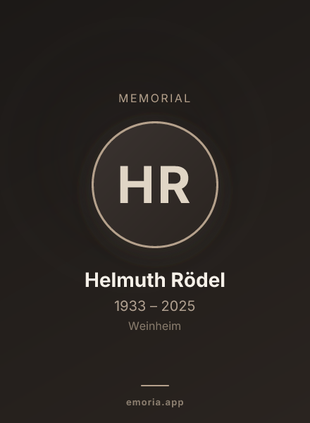 Memorial portrait of Helmuth Rödel