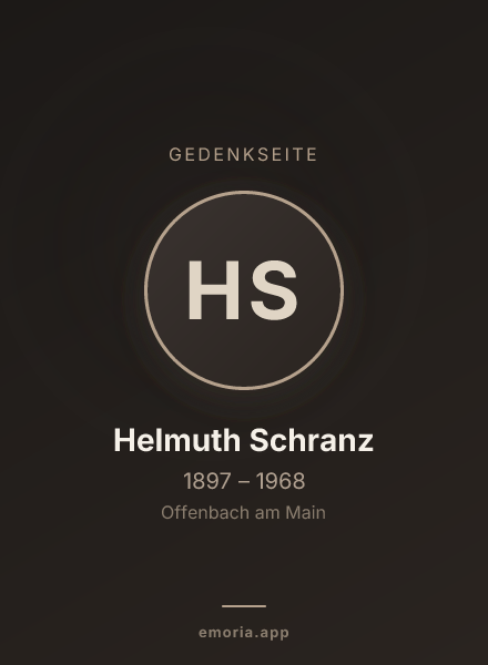Gedenkportrait von Helmuth Schranz